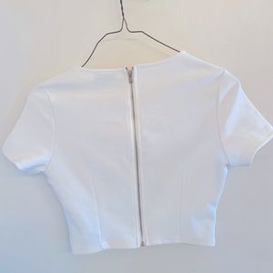 TOBI White Cut Out Crop Top